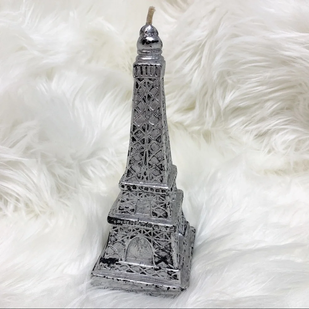 🩵 Eiffel Tower Decorative Candle - Silver
